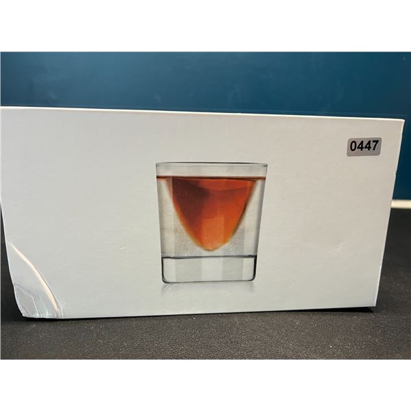 Lot of 1 Set of Whiskey Wedge Glasses - 2 in Box