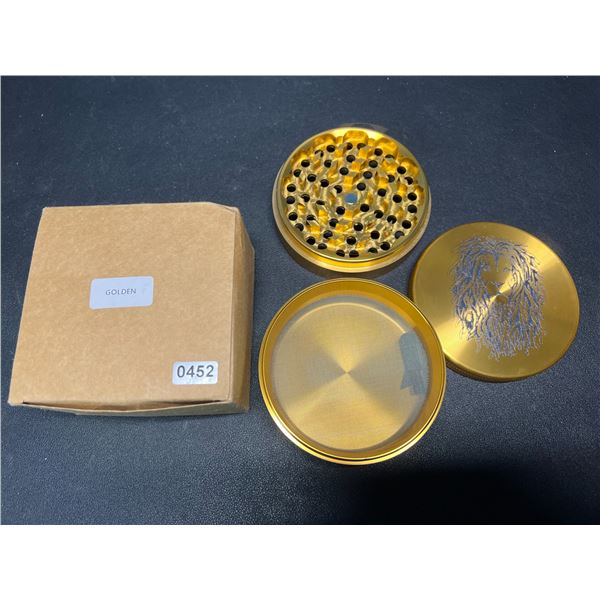Lot of 1 Extra Large 4-Inch Metal MJ/Bud Grinder - Gold