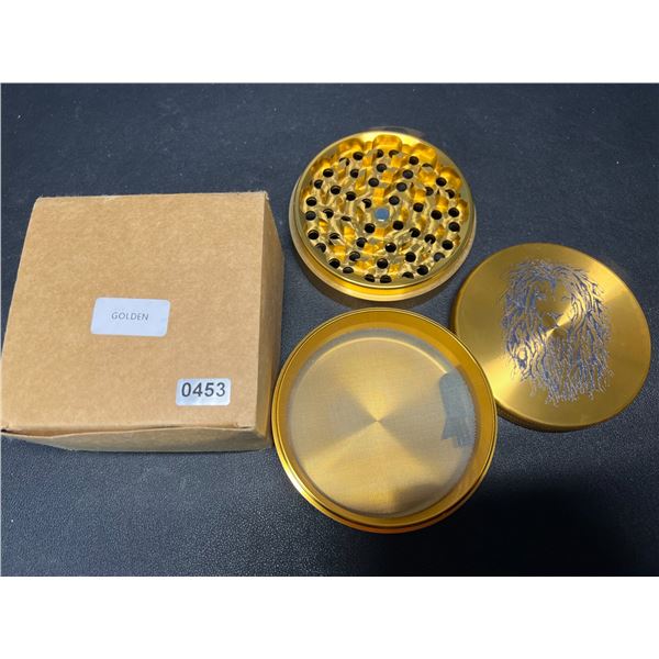 Lot of 1 Extra Large 4-Inch Metal MJ/Bud Grinder - Gold