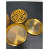 Image 2 : Lot of 1 Extra Large 4-Inch Metal MJ/Bud Grinder - Gold