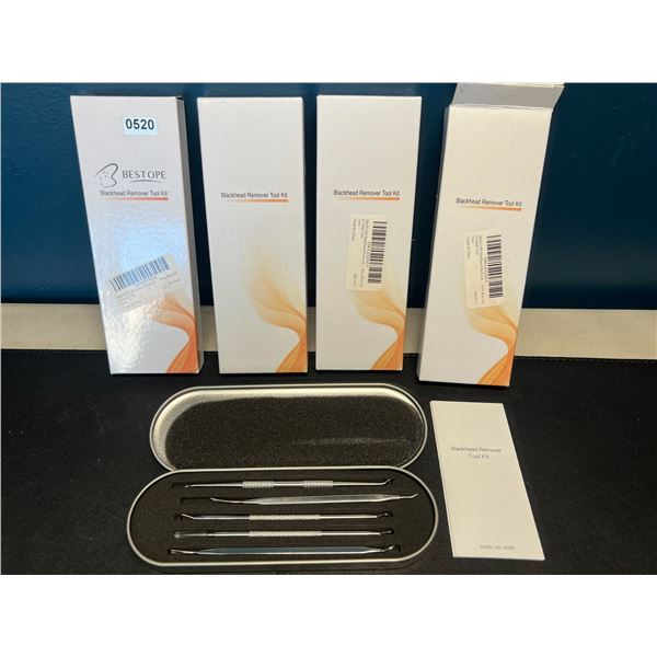 Lot of 4 Blackhead Remover Tool Kits/Skin Blemish Extractor Tool Kits