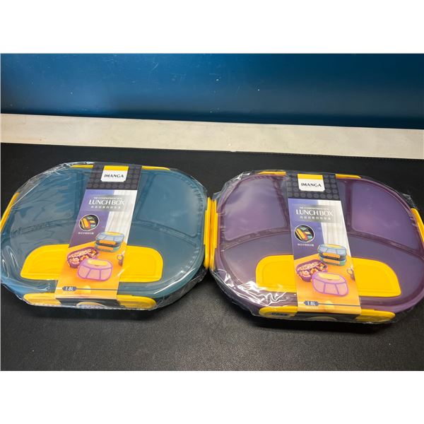 Lot of 2 Bento Style Lunch Boxes