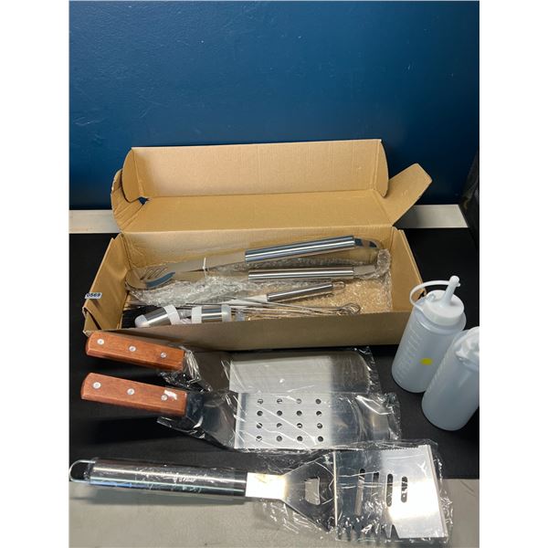 Lot of 1 Stainless Steel BBQ Tool Set