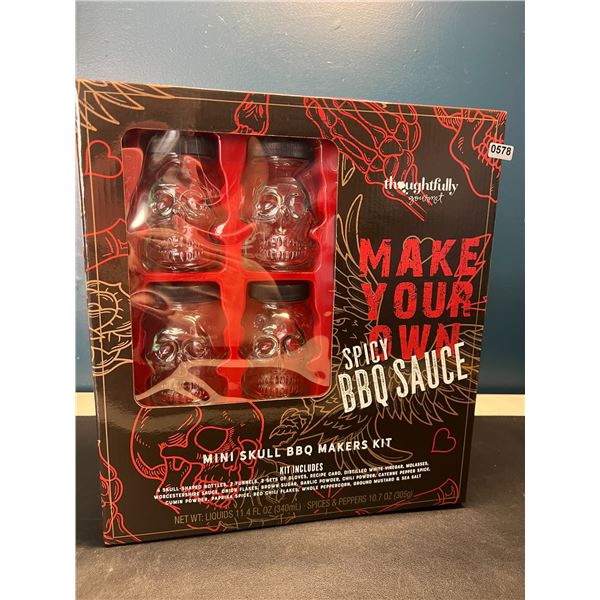 Lot of 1 Thoughtfully Gourmet Mini Skull BBQ Makers Kit - Make Your Own Spicy BBQ Sauce!