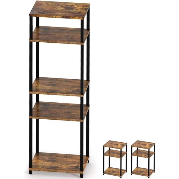 Lot of 1 Minosys End Table/Nightstand - Rustic Brown