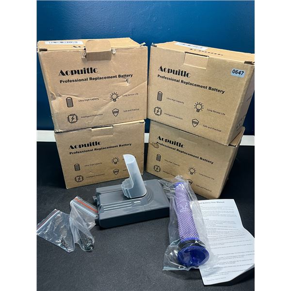 Lot of 4 Replacement Batteries for Dyson V8 Vacuum Cleaners