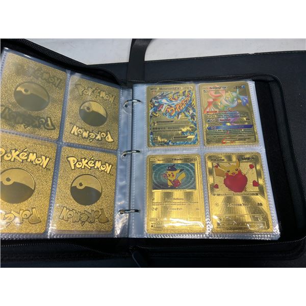 Lot of 1 Binder of Assorted Metal/Gold Fan Art Pokemon Cards - 100 Total