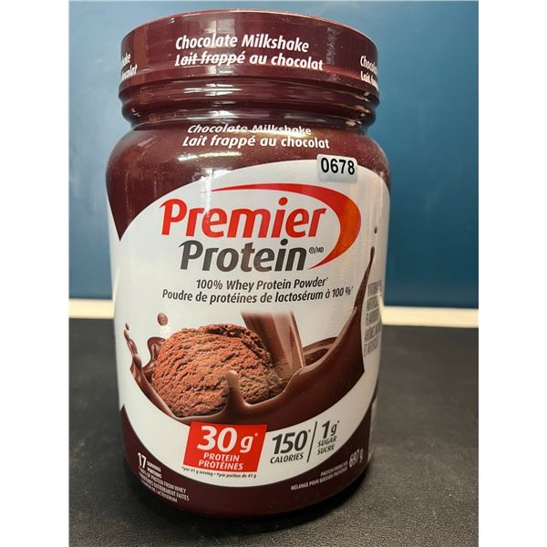 Lot of 1 Tub of Premier Protein Whey Powder - Chocolate Milkshake - 697g