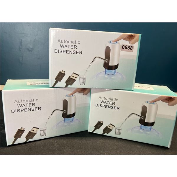 Lot of 3 Automatic Water Dispensers - Rechargeable