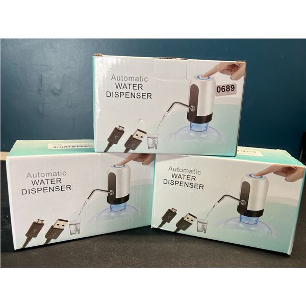 Lot of 3 Automatic Water Dispensers - Rechargeable