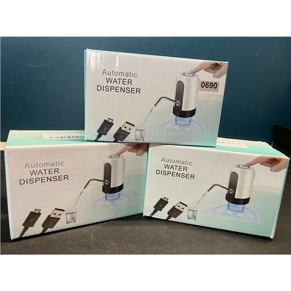 Lot of 3 Automatic Water Dispensers - Rechargeable