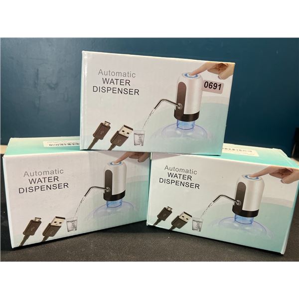 Lot of 3 Automatic Water Dispensers - Rechargeable