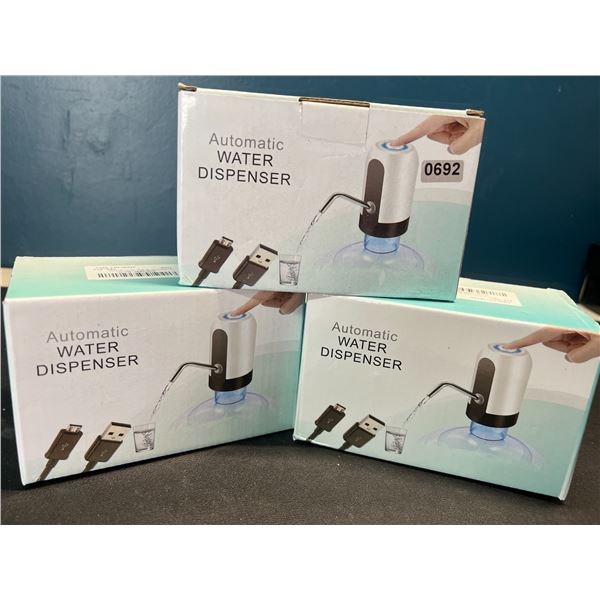 Lot of 3 Automatic Water Dispensers - Rechargeable