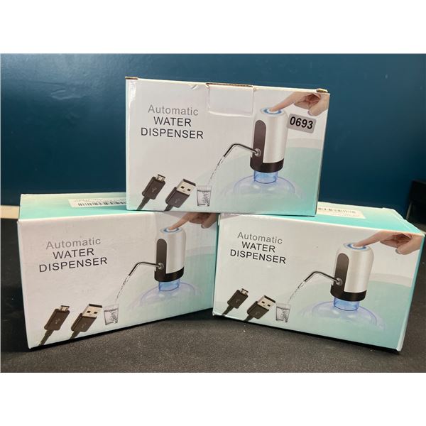 Lot of 3 Automatic Water Dispensers - Rechargeable