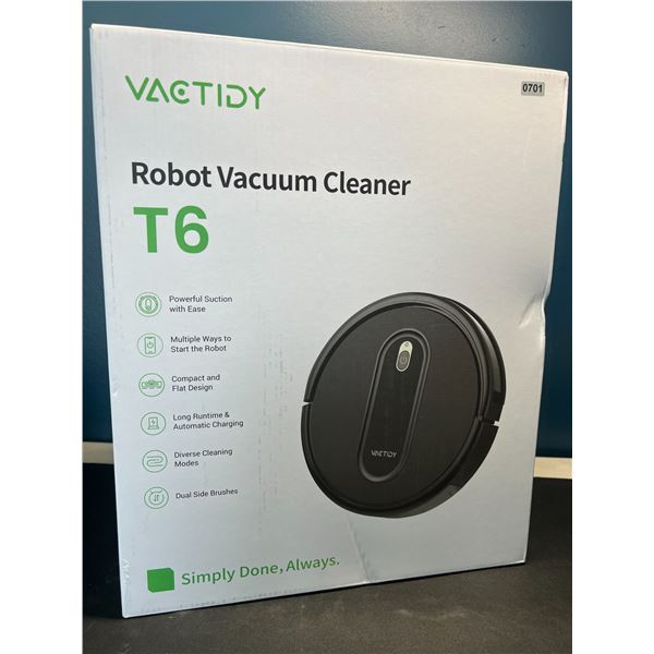 Lot of 1 VACTIDY Robot Vacuum Cleaner T6 - BRAND NEW SEALED!