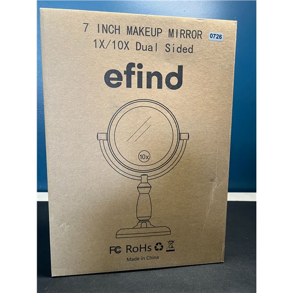 Lot of 1 7-inch Dual-Sided Lighted Makeup Mirror w/ 10x Magnification