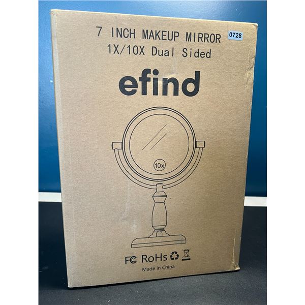 Lot of 1 7-inch Dual-Sided Lighted Makeup Mirror w/ 10x Magnification