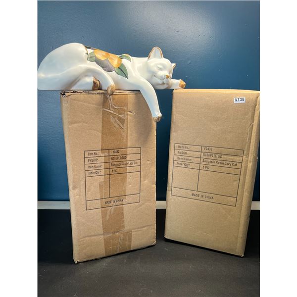 Lot of 2 Kitty Cat Ornaments - 11-inch Size