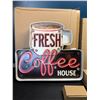 Image 2 : Lot of 3 LED Coffee House Light-Up Wall Signs/Decor Light Up Signs