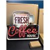 Image 2 : Lot of 3 LED Coffee House Light-Up Wall Signs/Decor Light Up Signs