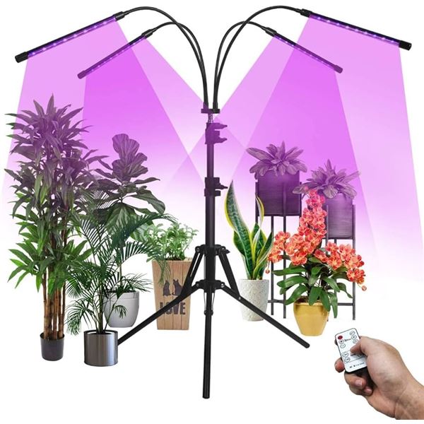 Lot of 1 LED Full Spectrum Grow Light for Indoor Plants w/ Tall Extendable Tripod Stand
