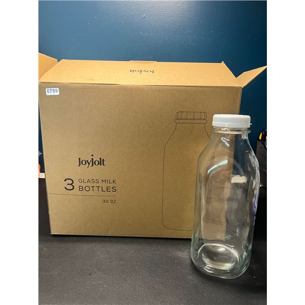 Lot of JoyJoly Glass Milk Bottles (32oz) - 3PCS in box