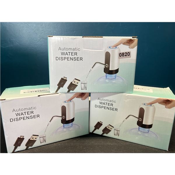 Lot of 3 Automatic Water Dispensers - Rechargeable