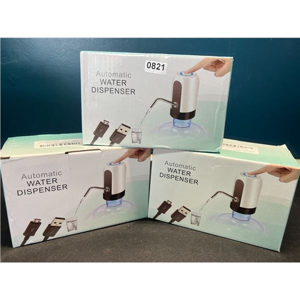 Lot of 3 Automatic Water Dispensers - Rechargeable