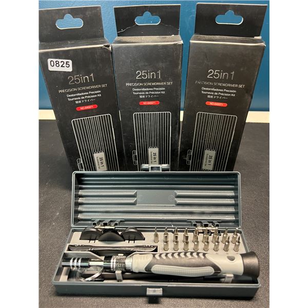 Lot of 3 Precision Screwdriver Tool Sets - 25PCS each