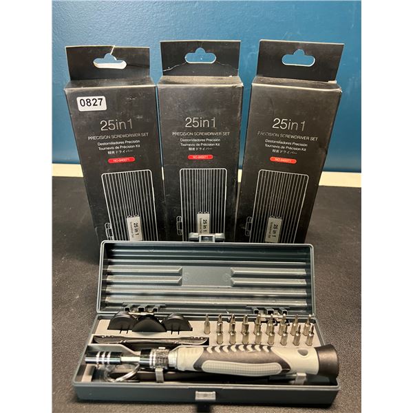 Lot of 3 Precision Screwdriver Tool Sets - 25PCS each