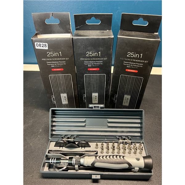 Lot of 3 Precision Screwdriver Tool Sets - 25PCS each