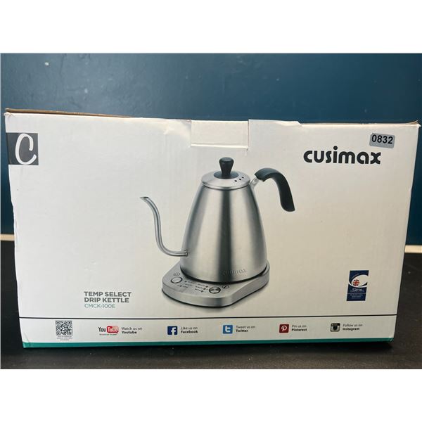 Lot of 1 Cusimax Gooseneck Kettle - Temp Select Stianless Steel Drip Kettle
