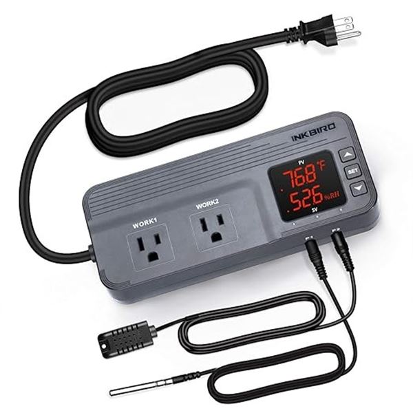 Lot of 1 Inkbird ITC-608T Temperature and Humidity Controller Dual Stage Thermostat