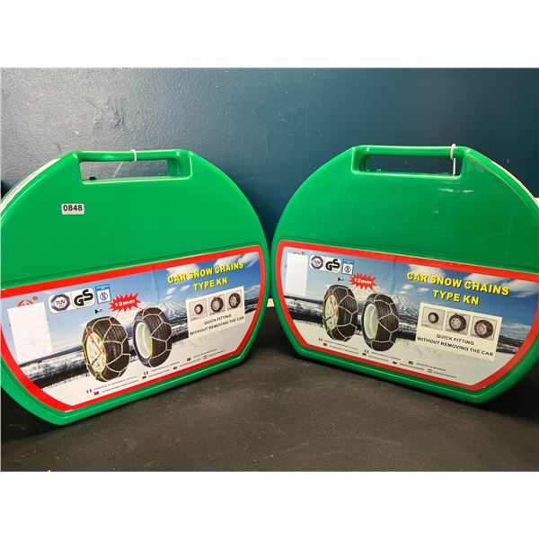 Lot of 2 Sets of Car Snow Chains for Tires