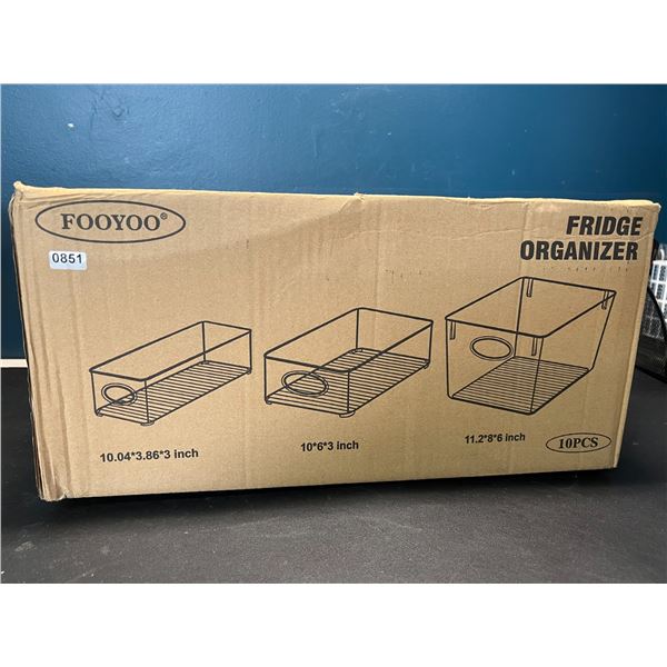 Lot of 1 Set of Plastic Fridge Organizers - 10 PCS