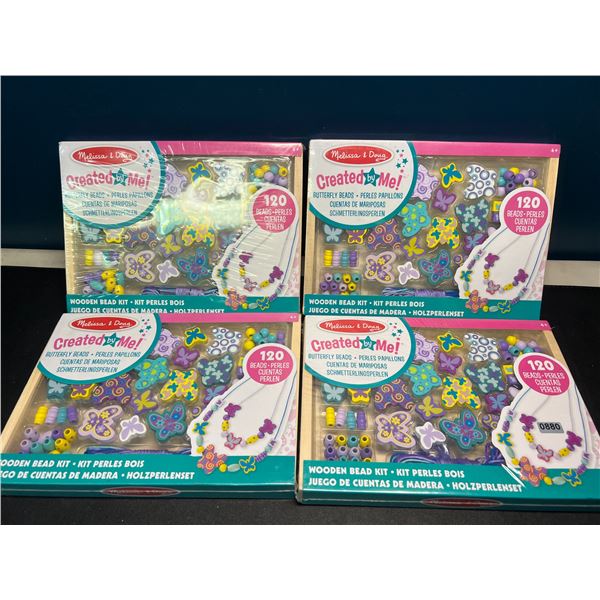 Lot of 4 Melissa & Doug Created by Me! Wooden Bead Toy Kits