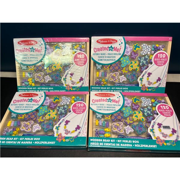 Lot of 4 Melissa & Doug Created by Me! Wooden Bead Toy Kits