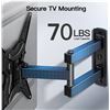 Image 2 : Lot of 1 Perlesmith Full Motion TV Wall Mount - For TV's 26"-60"