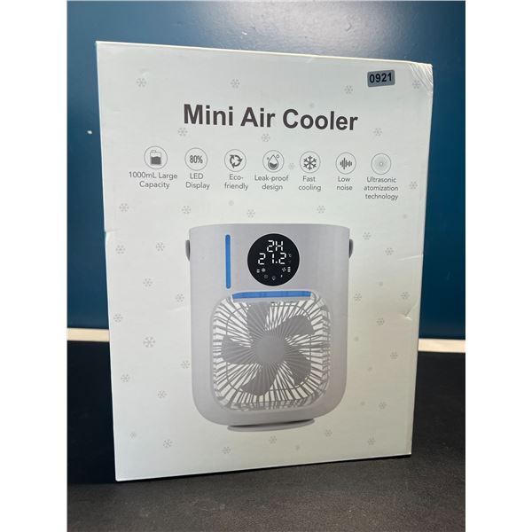 Lot of 1 Mini Air Cooler - Type-C Plug - LED Display, 1000mL tank w/ Misting