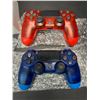 Image 2 : Lot of 2 Wireless Controllers For Playstation 4 (PS4) - Red + Blue
