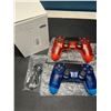 Image 1 : Lot of 2 Wireless Controllers For Playstation 4 (PS4) - Red + Blue