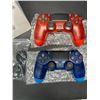 Image 2 : Lot of 2 Wireless Controllers For Playstation 4 (PS4) - Red + Blue