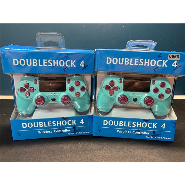Lot of 2 Doubleshock 4 Wireless Controllers for Playstation 4 - Glamor Blue