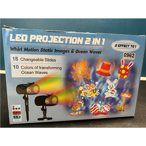 Lot of 1 LED Outdoor Motion Projector - Changeable Holiday Designs & Colours