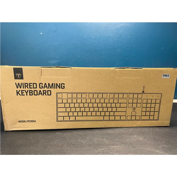 Lot of 1 Pictek Full-Size Mechanical RGB Rainbow Backlit Ultra-Slim USB Keyboard