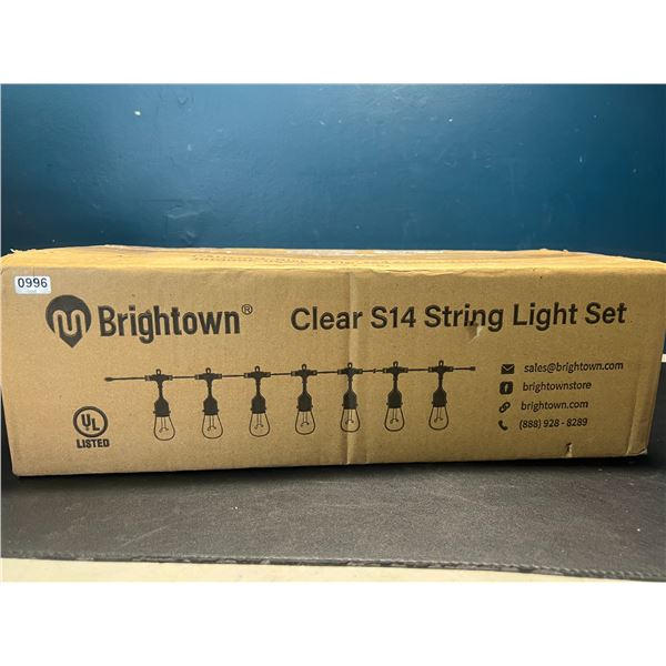 Lot of 1 Brightown 48FT Clear LED S14 Outdoor String Light Set