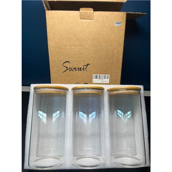 Lot of Airtight Glass Canister Jars - 3PCS