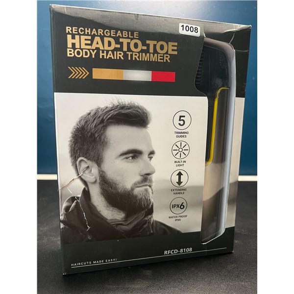 Lot of 1 Rechargeable Head-To-Toe Body Hair Trimmer for Men - For Head, Body, & Face!
