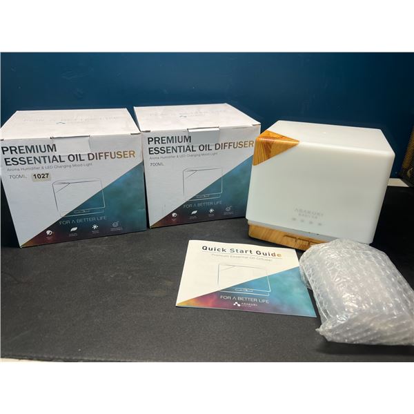 Lot of 2 Asakuki Premium Essential Oil Aroma Diffusers w/ 7 LED Light Colours