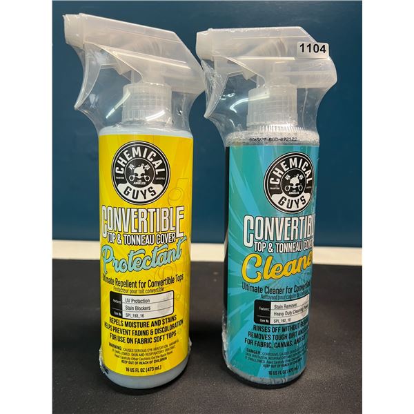 Lot of 2 Chemical Guys Cleaners - Convertible Top & Tonneau Cover Protectant & Cleaner